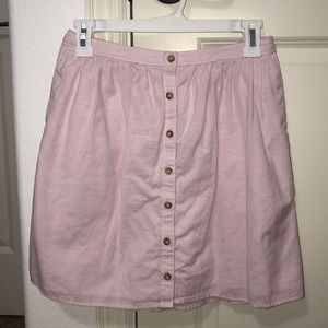 abercrombie pink buttoned skirt